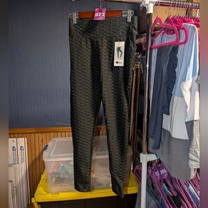 MEDIUM Black Zelax Textured Honeycomb Leggings Workout Leggings